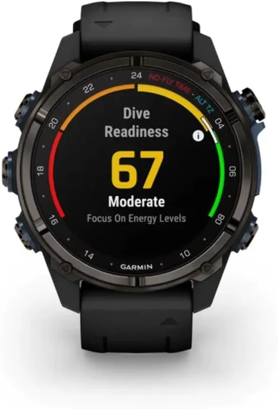 Garmin Descent Mk3i Dive Watch - 43mm Carbon Grey DLC Titanium with Black Silicone Band