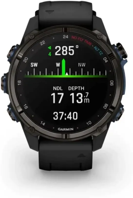 Garmin Descent Mk3i Dive Watch - 43mm Carbon Grey DLC Titanium with Black Silicone Band