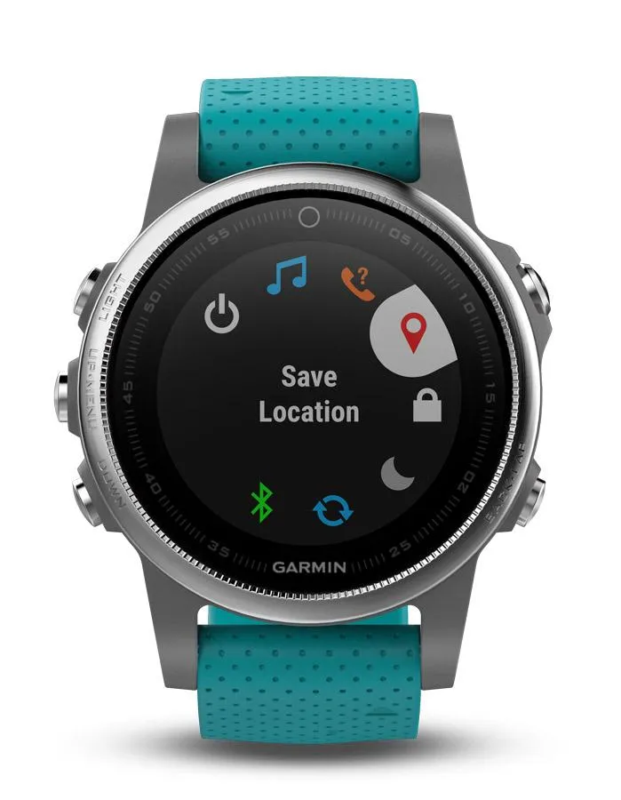 Garmin Fenix 5S Multisport GPS Watch - Turquoise Silicone Strap - Smartwatch