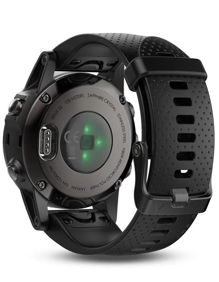 Garmin Fenix 5S Sapphire Multisport Smartwatch - Black - GPS - Wi-Fi Enabled