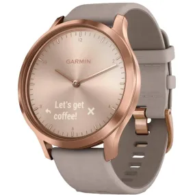 Garmin Unisex Smartwatch - Vivomove HR Rose Gold Dial Leather Strap | 010-01850-19