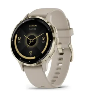 Garmin Venu 3S Soft Gold Bezel/French Grey Case/Silicone Band