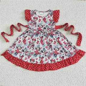 girls cartoon waistband dress GSD0043