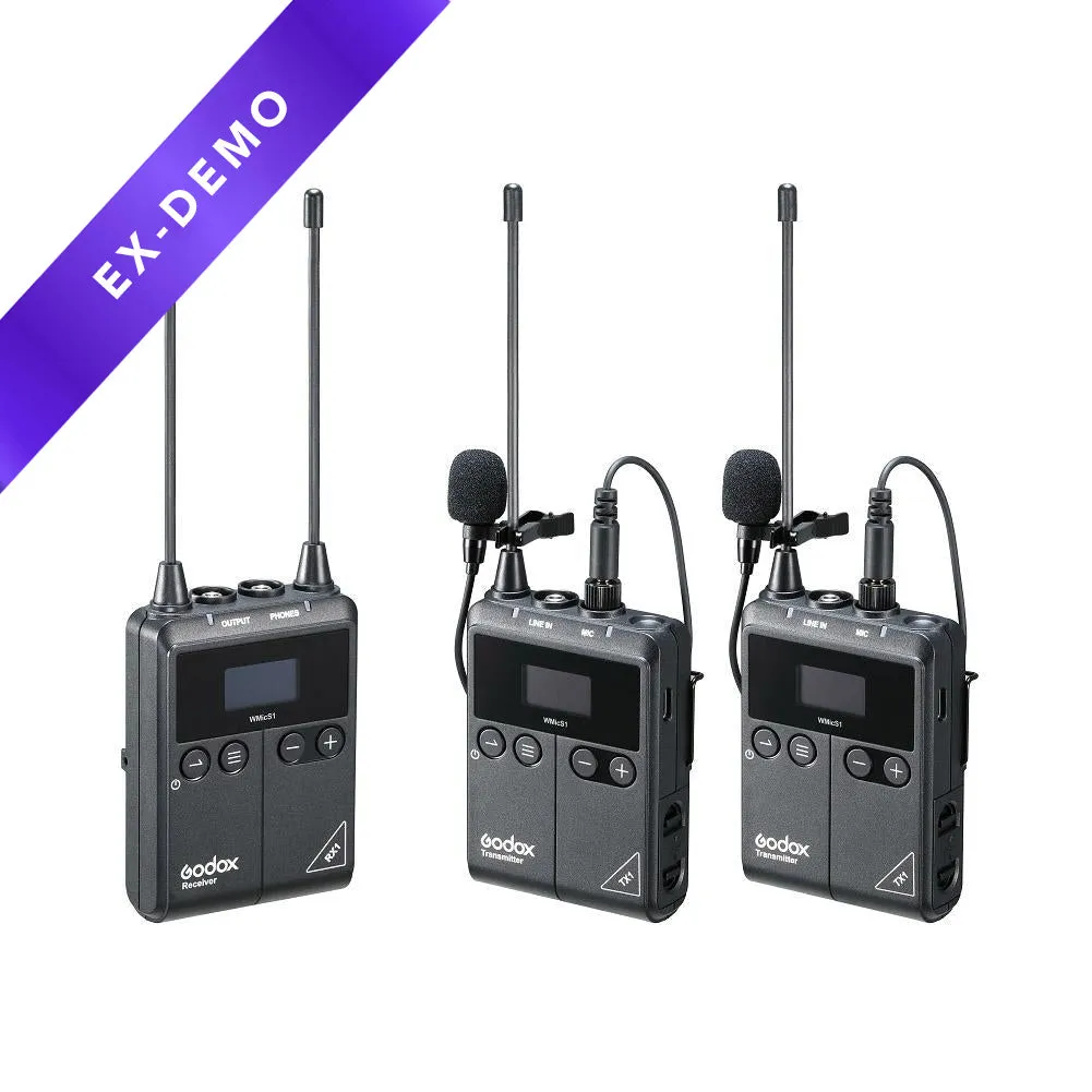 Godox WMicS1 Dual Kit UHF Wireless Microphone System (DEMO STOCK)