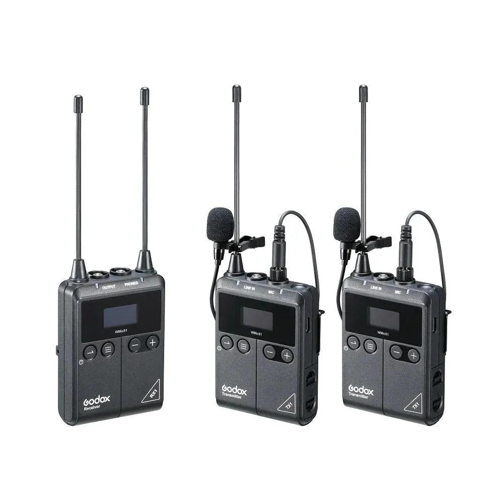 Godox WMicS1 Dual Kit UHF Wireless Microphone System (OPEN BOX)