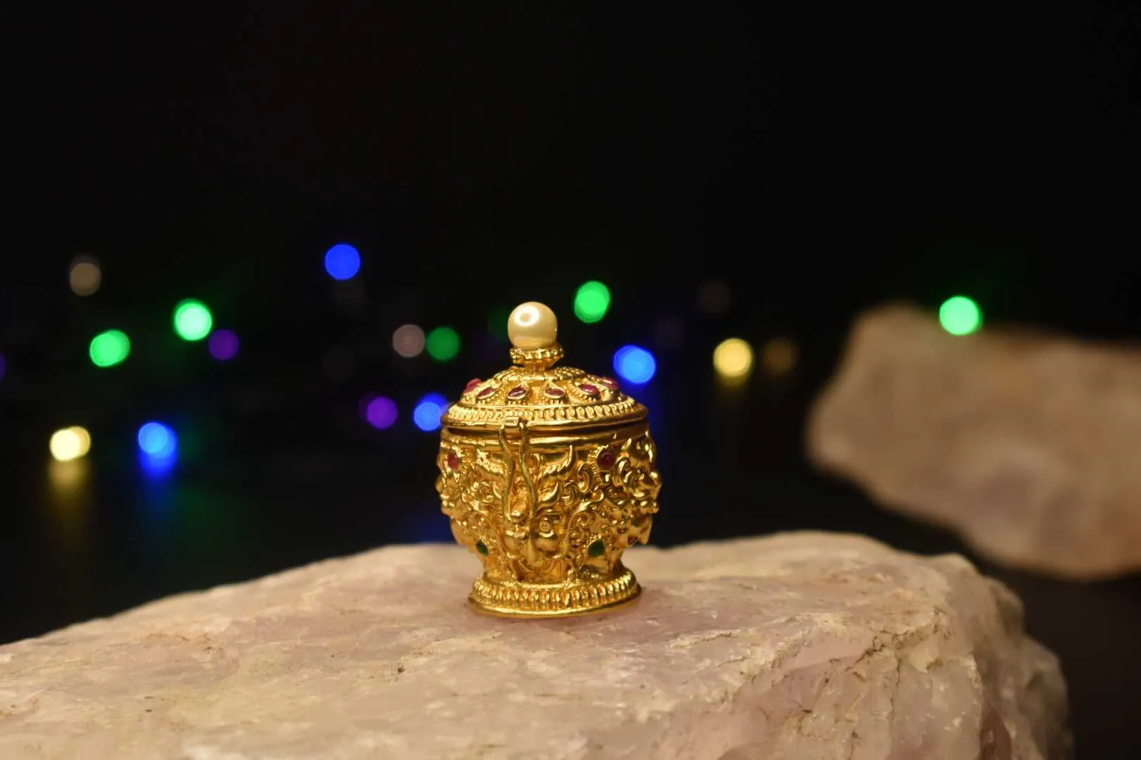 Gold Plated Kumkum Box