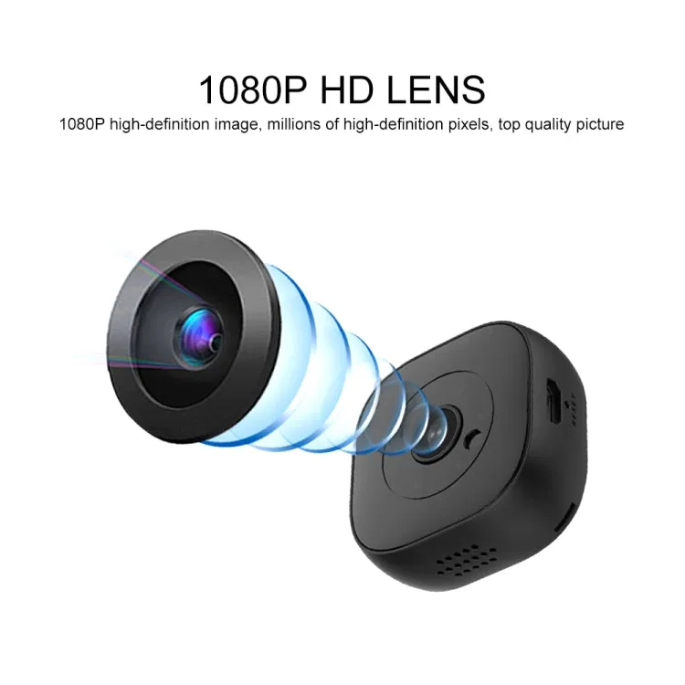 H9 Mini HD 1280 x 720P 120 Degree Wide Angle Wearable Smart Wireless WiFi Surveillance Camera(Black)