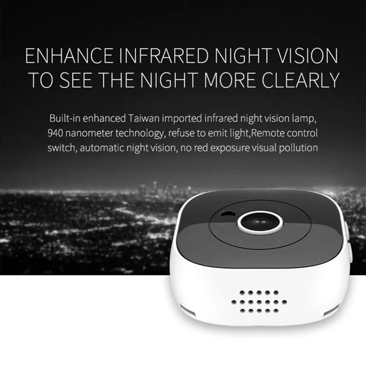 H9 Mini HD 1280 x 720P 120 Degree Wide Angle Wearable Smart Wireless WiFi Surveillance Camera(Black)