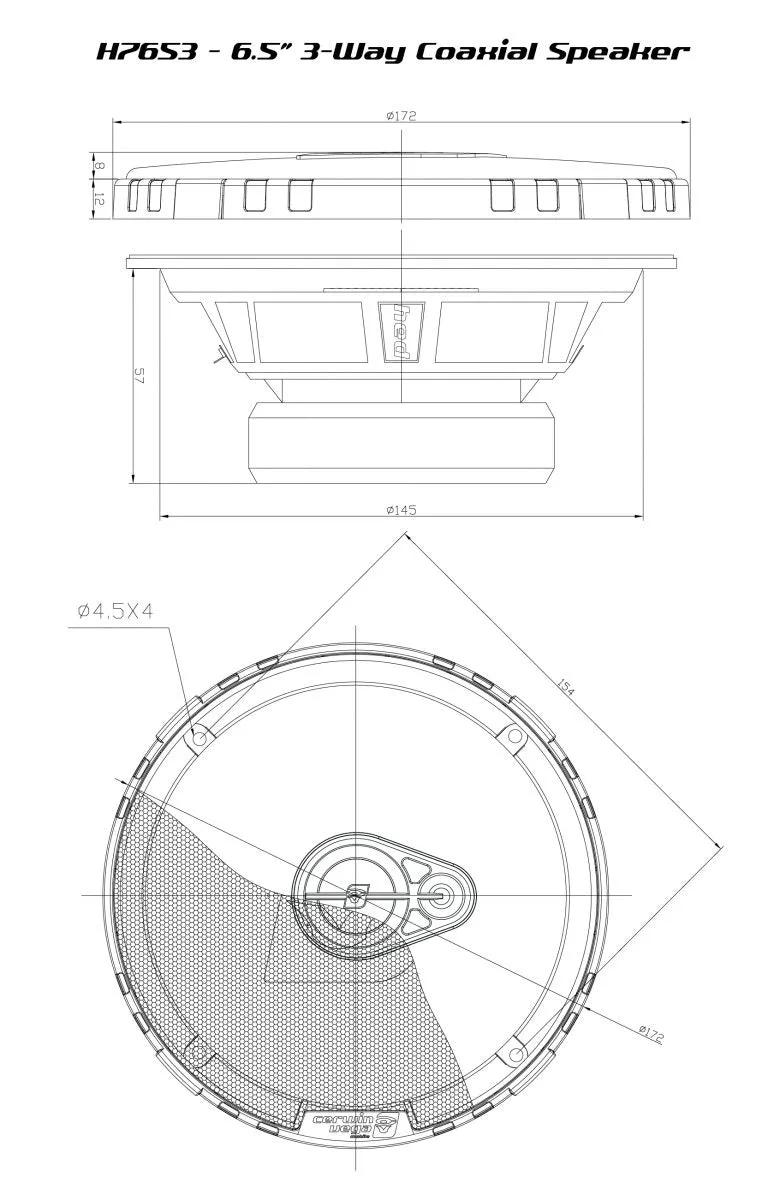 HED Series 6.5" 3-Way Coax Speakers - H7653