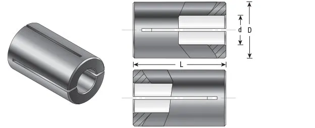 High Precision Router Collet Reducer | 1⁄2 Overall Dia x 6mm Inner Dia x 1 1⁄4" Long | RB-113 | 738685113332