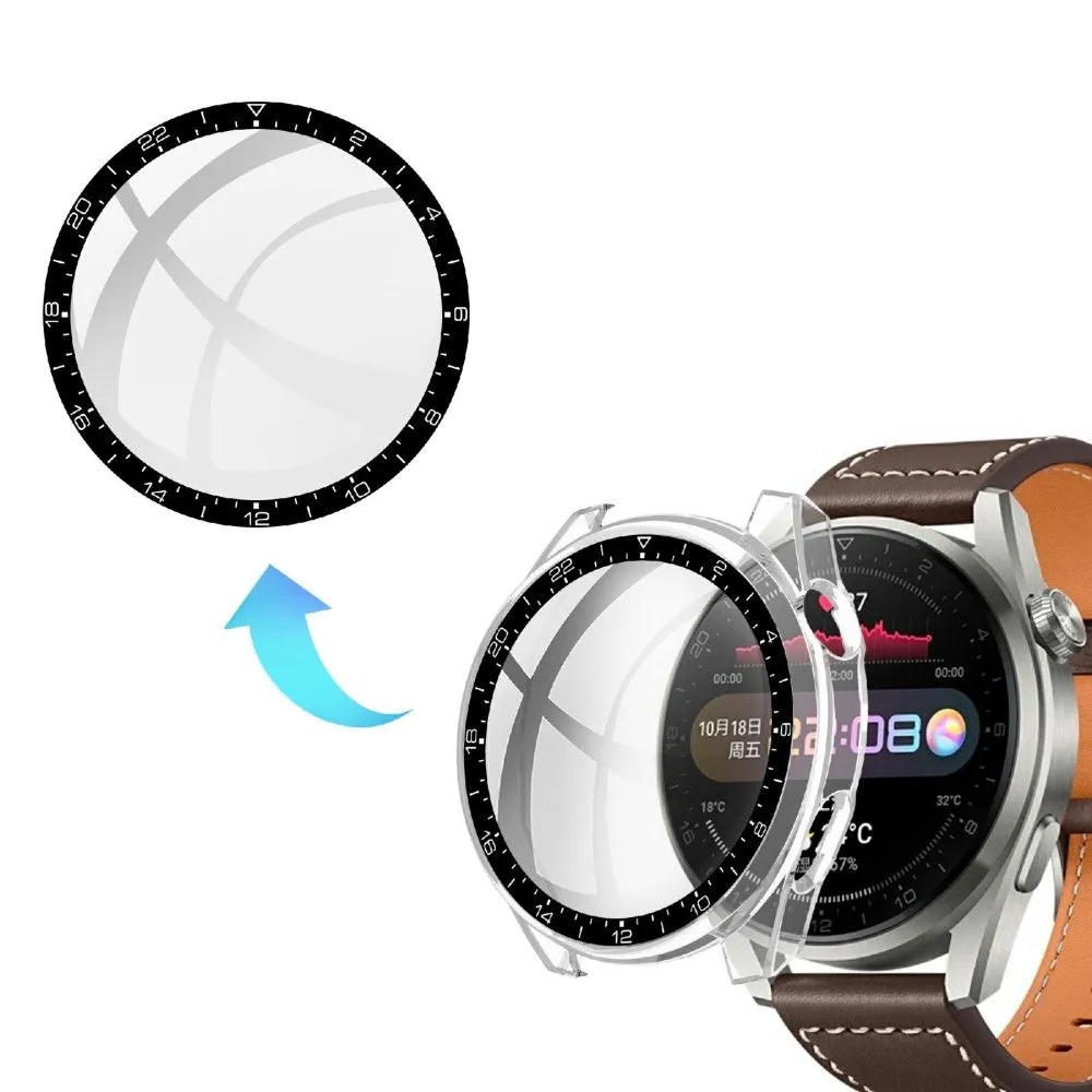 Huawei Watch 3 Pro dial style cover   tempered glass - Transparent