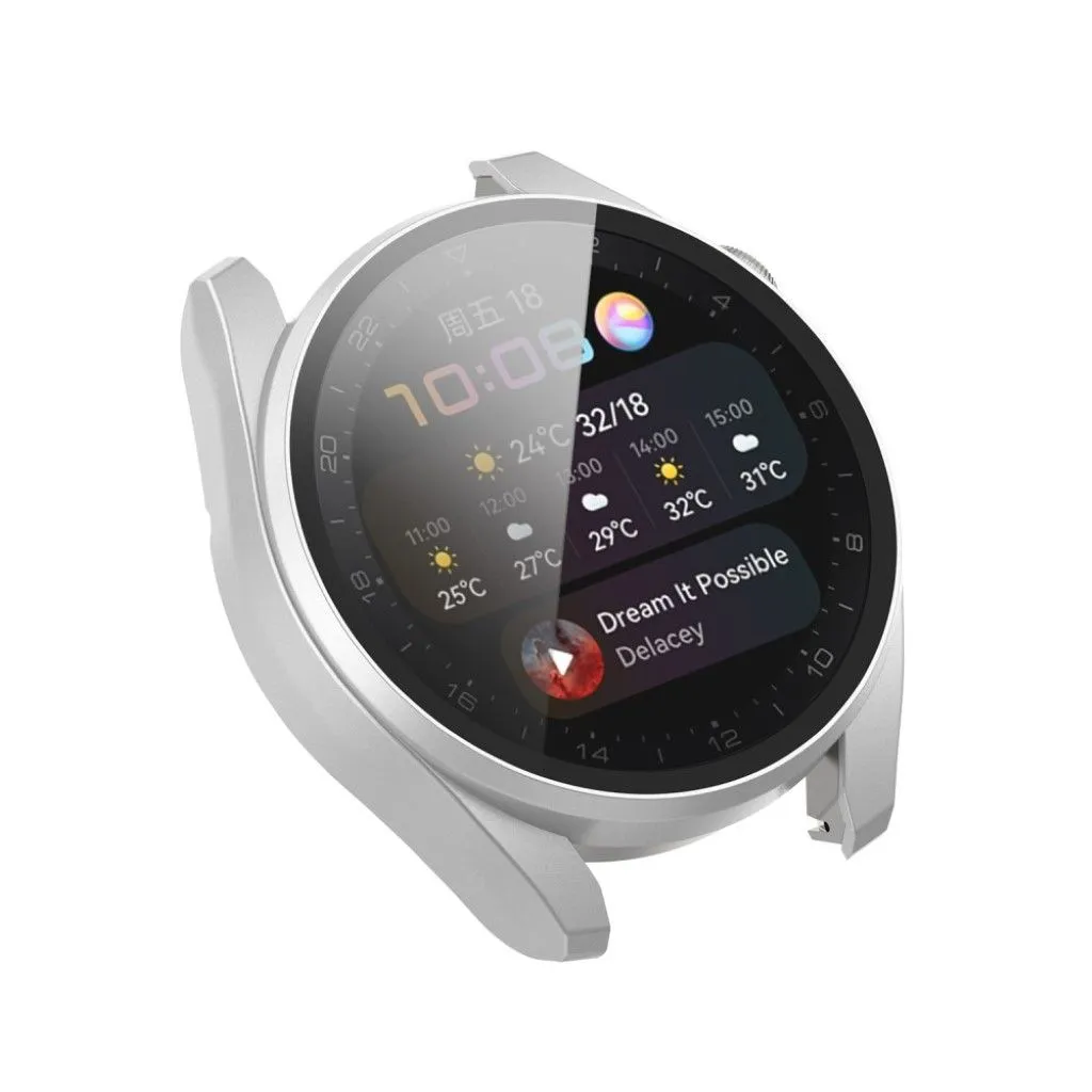 Huawei Watch 3 Pro TPU cover   tempered glass - Silver