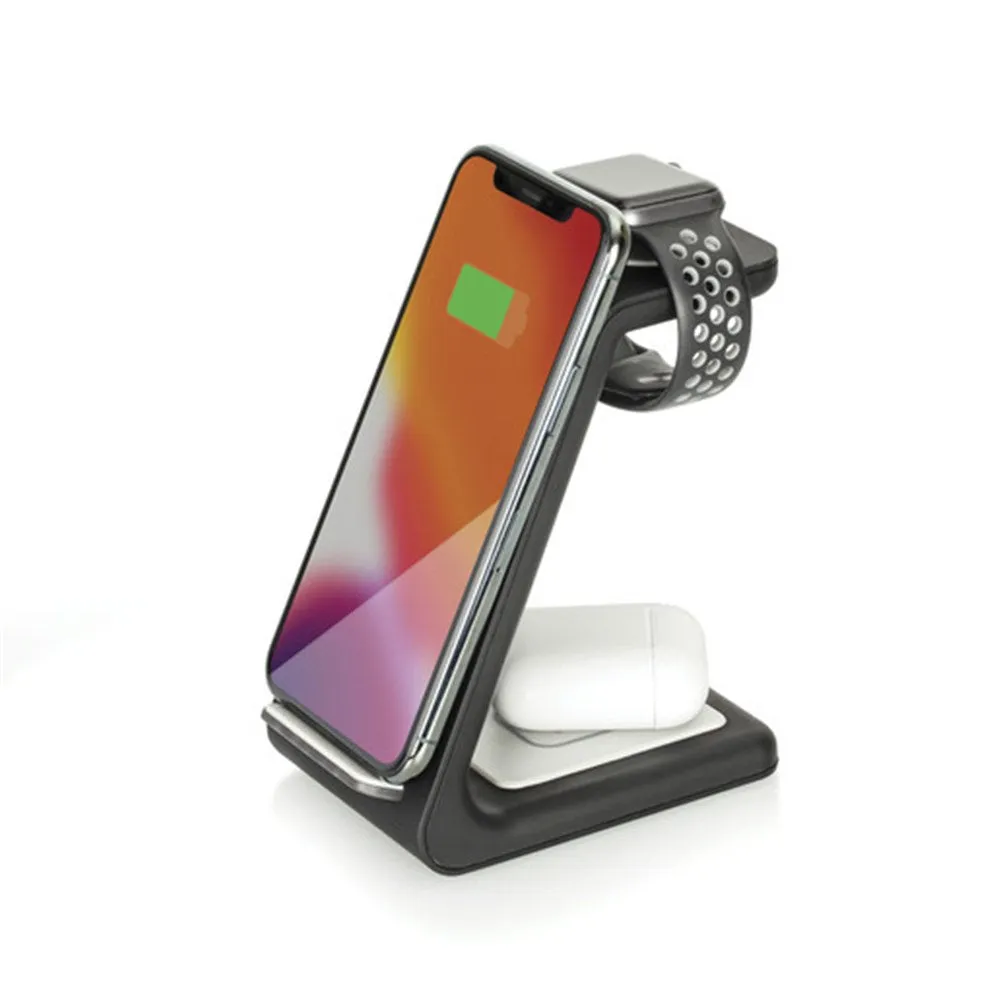 Hyperian 612002 3-in-1 Wireless Charging Stand for Qi Enabled iPhones, Apple Watches and AirPods