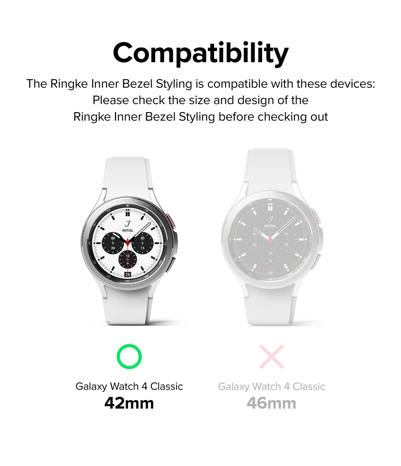 Inner Bezel Styling Galaxy Watch 4 Classic 42mm [Stainless Steel]  -  Silver 42-IN-03