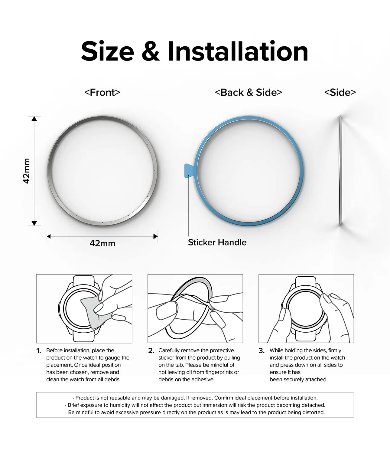 Inner Bezel Styling Galaxy Watch 4 Classic 42mm [Stainless Steel]  -  Silver 42-IN-03