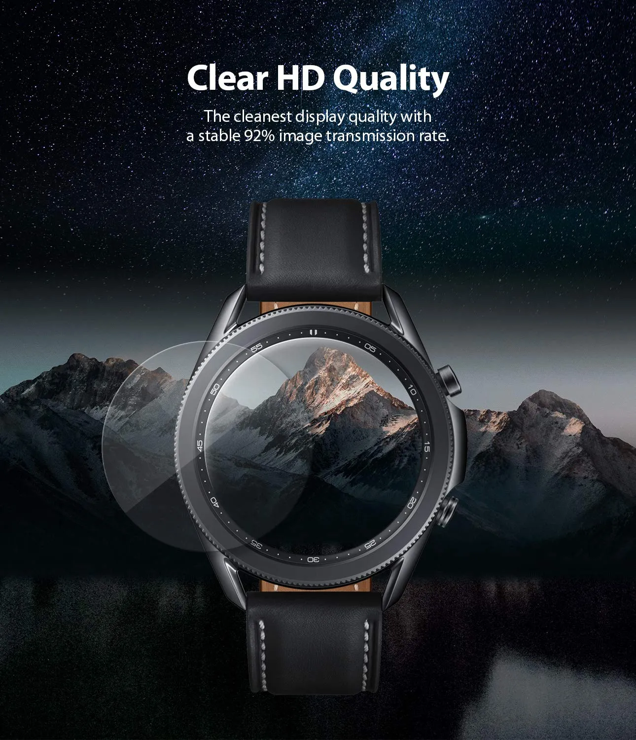 Invisible Defender Compatible with Galaxy Watch 3 45mm Tempered Glass Screen Protector [4-Pack]