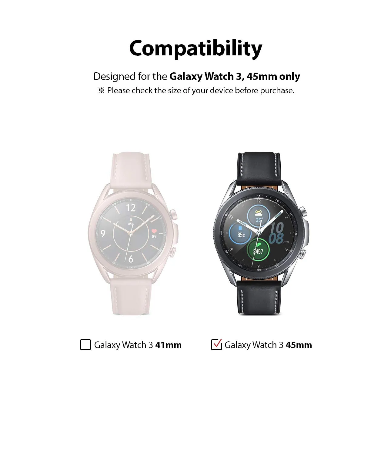 Invisible Defender Compatible with Galaxy Watch 3 45mm Tempered Glass Screen Protector [4-Pack]