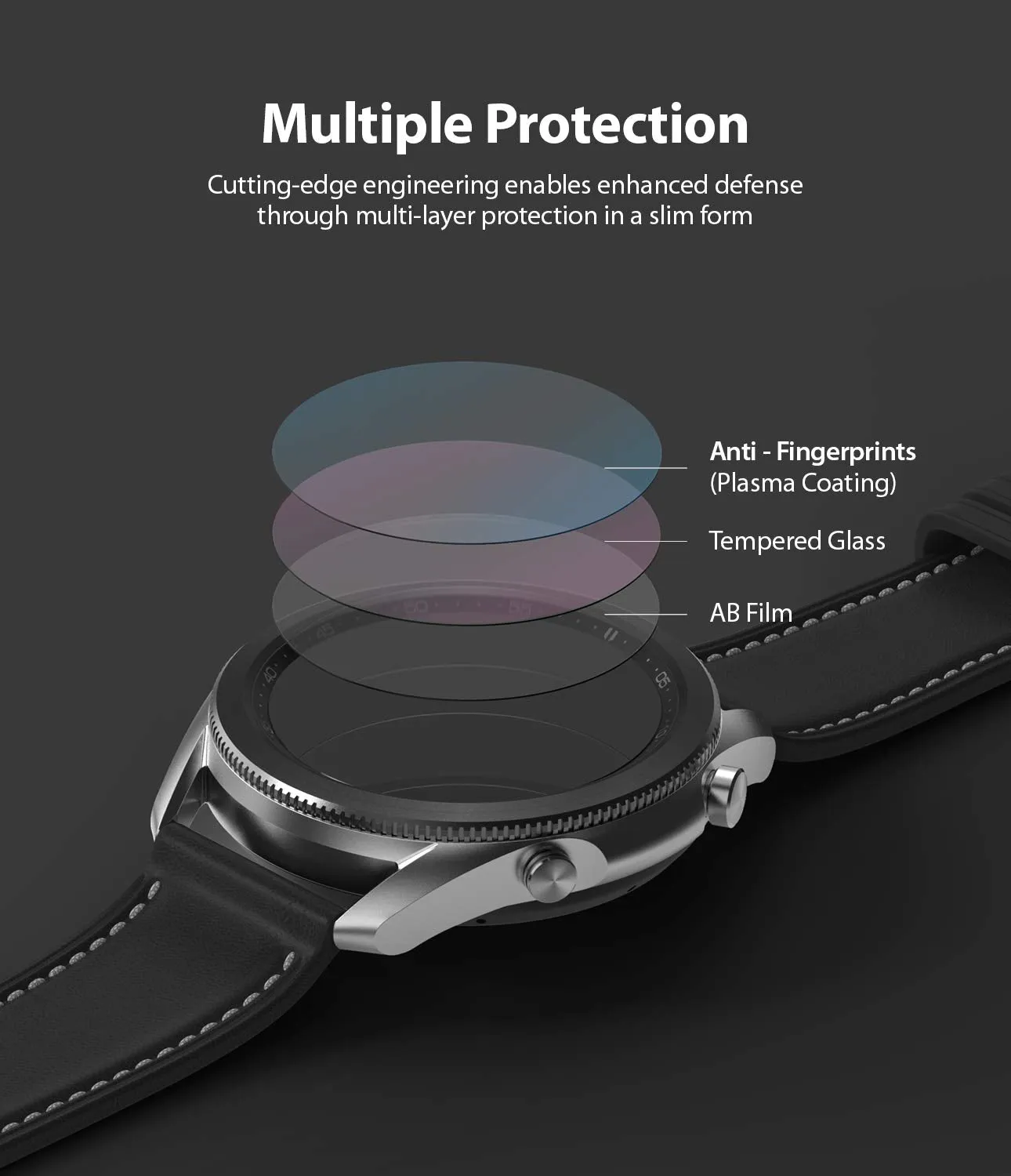 Invisible Defender Compatible with Galaxy Watch 3 45mm Tempered Glass Screen Protector [4-Pack]