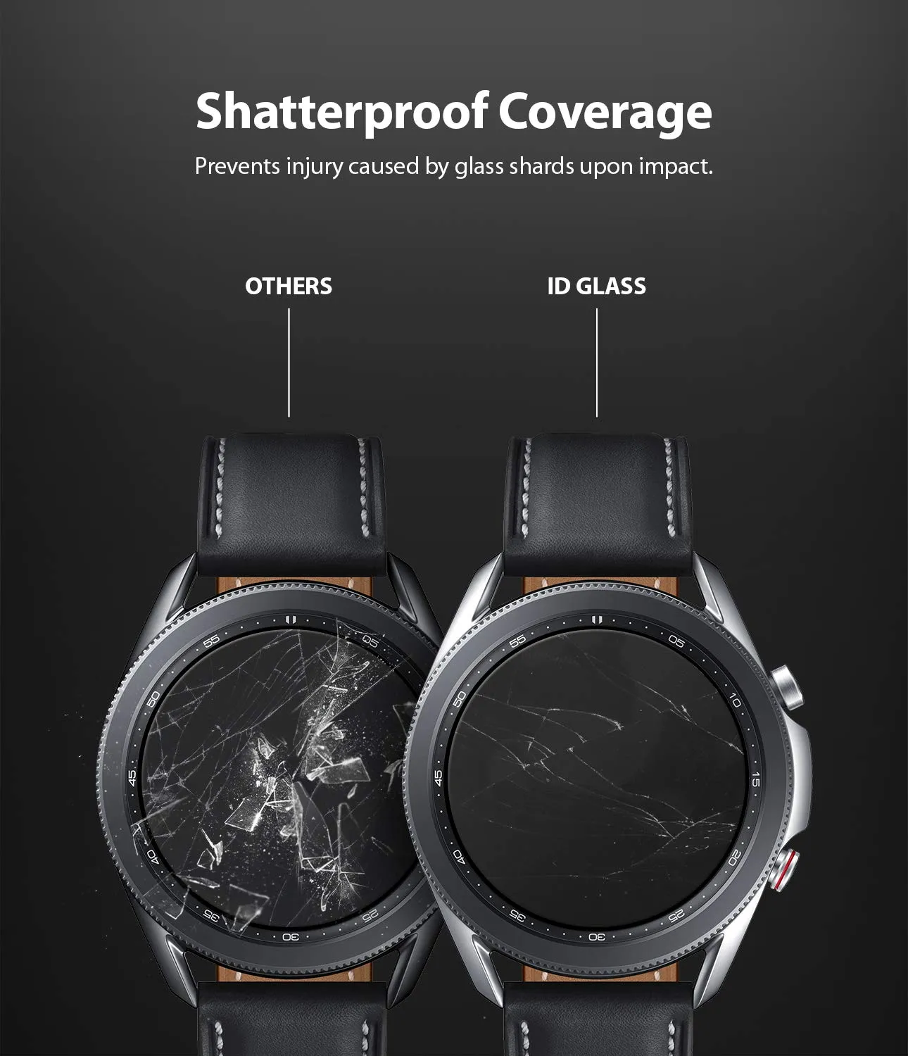 Invisible Defender Compatible with Galaxy Watch 3 45mm Tempered Glass Screen Protector [4-Pack]