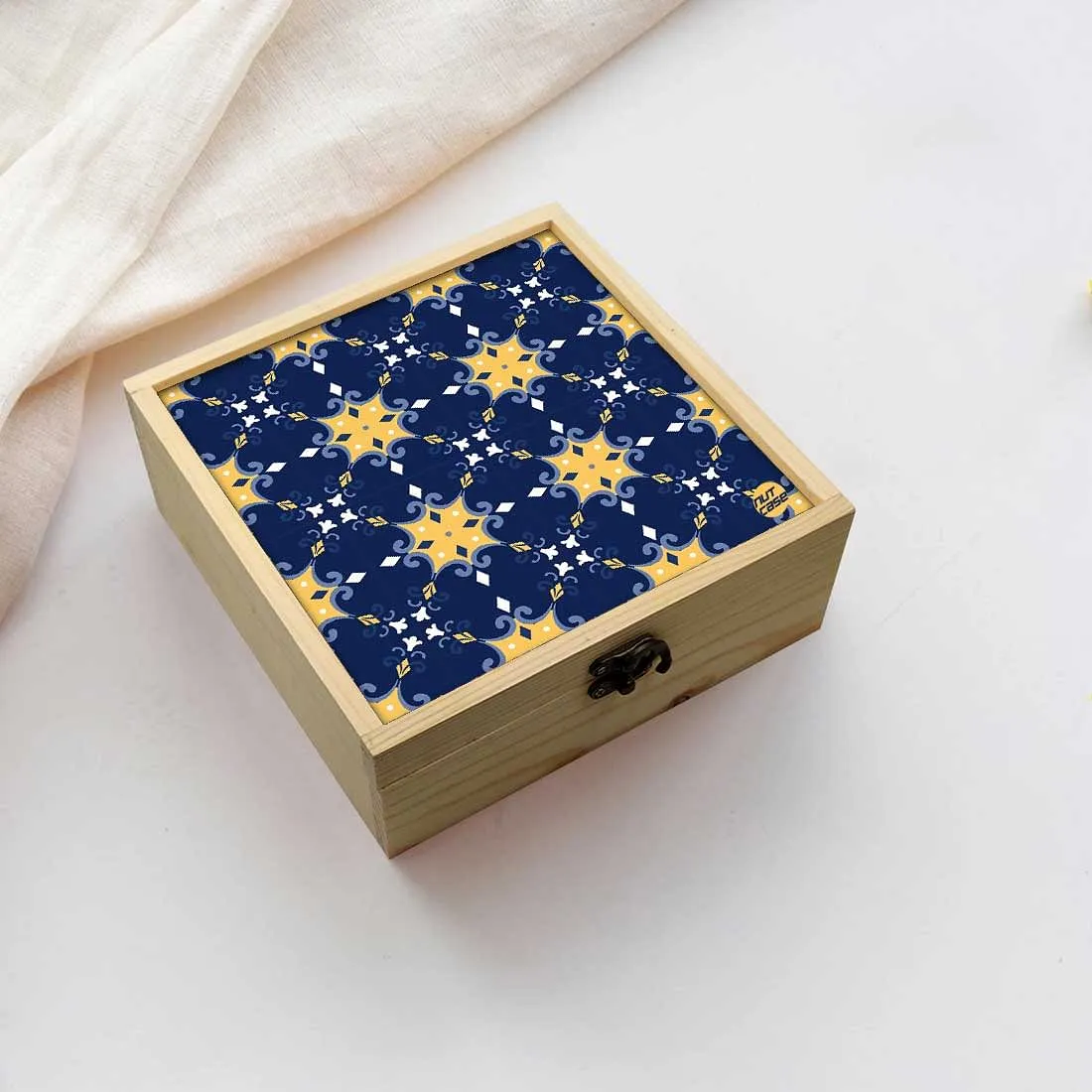 Jewellery Box Makepup Organizer -  Blue Yellow Design