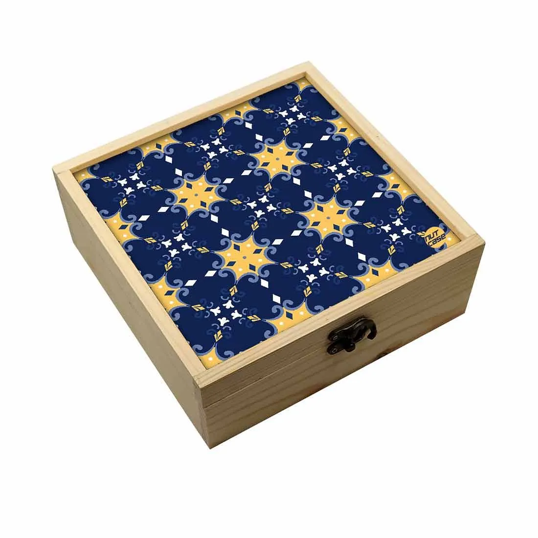 Jewellery Box Makepup Organizer -  Blue Yellow Design