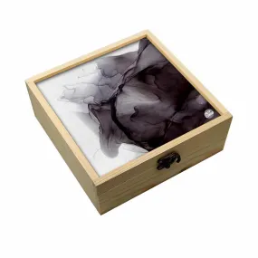 Jewellery Box Wooden Jewelry Organizer -  Black Ink Watercolor