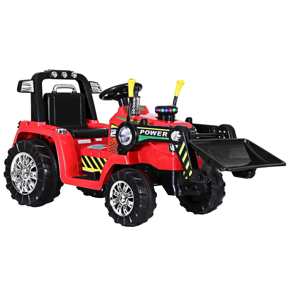 Kids Electric Ride On Car Bulldozer Digger Loader Remote 6V - Red