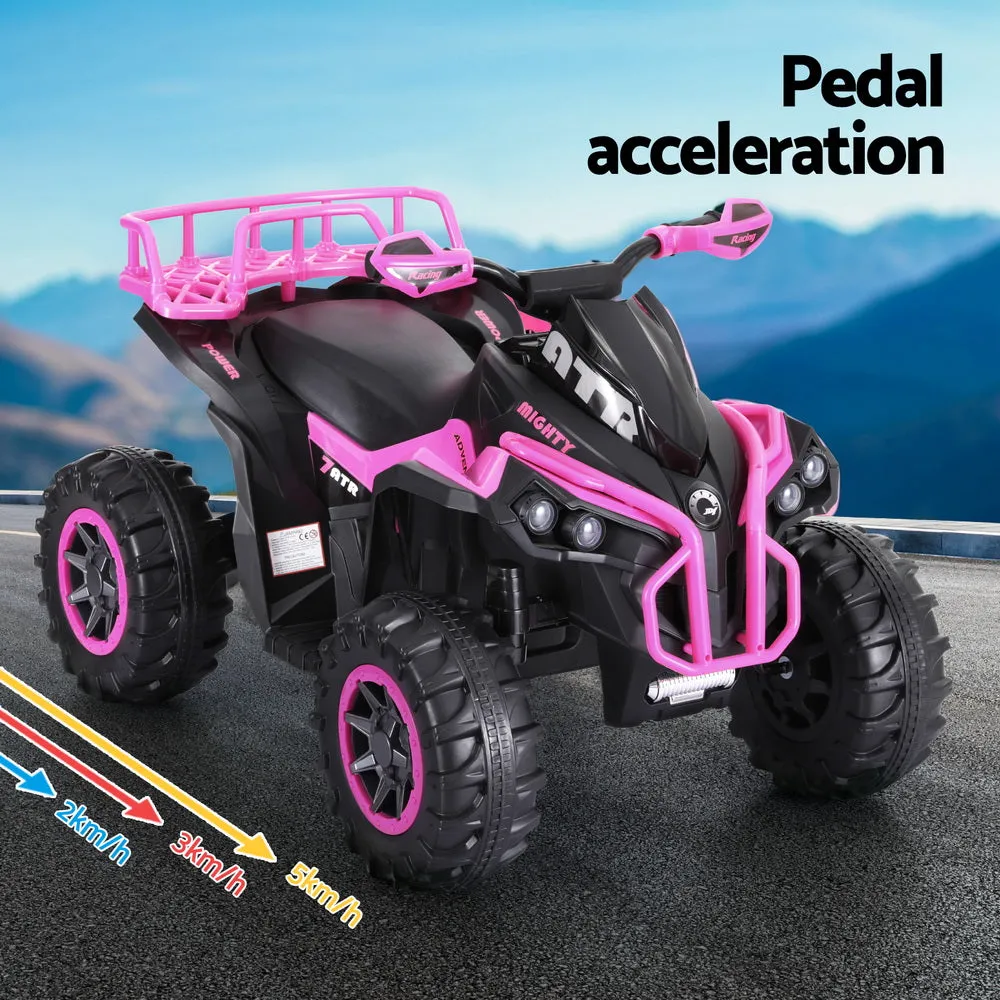 Kids Ride On Car ATV Quad Motorbike Storage Rack Electric Toys 12V - Pink