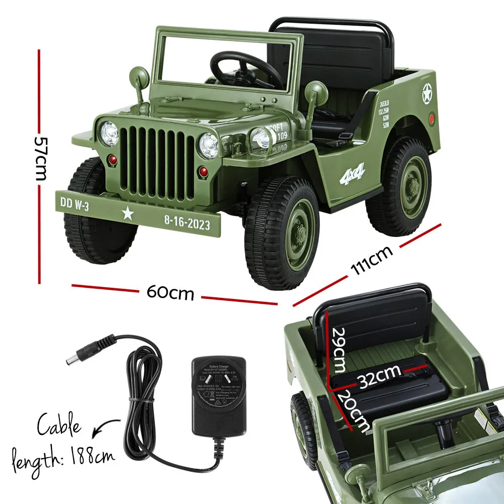 Kids Ride on Car Off Road Military Toy Cars 12V - Olive