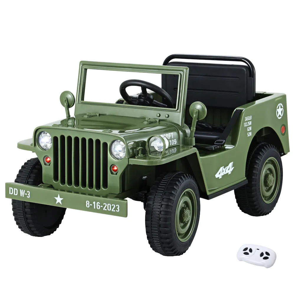 Kids Ride on Car Off Road Military Toy Cars 12V - Olive