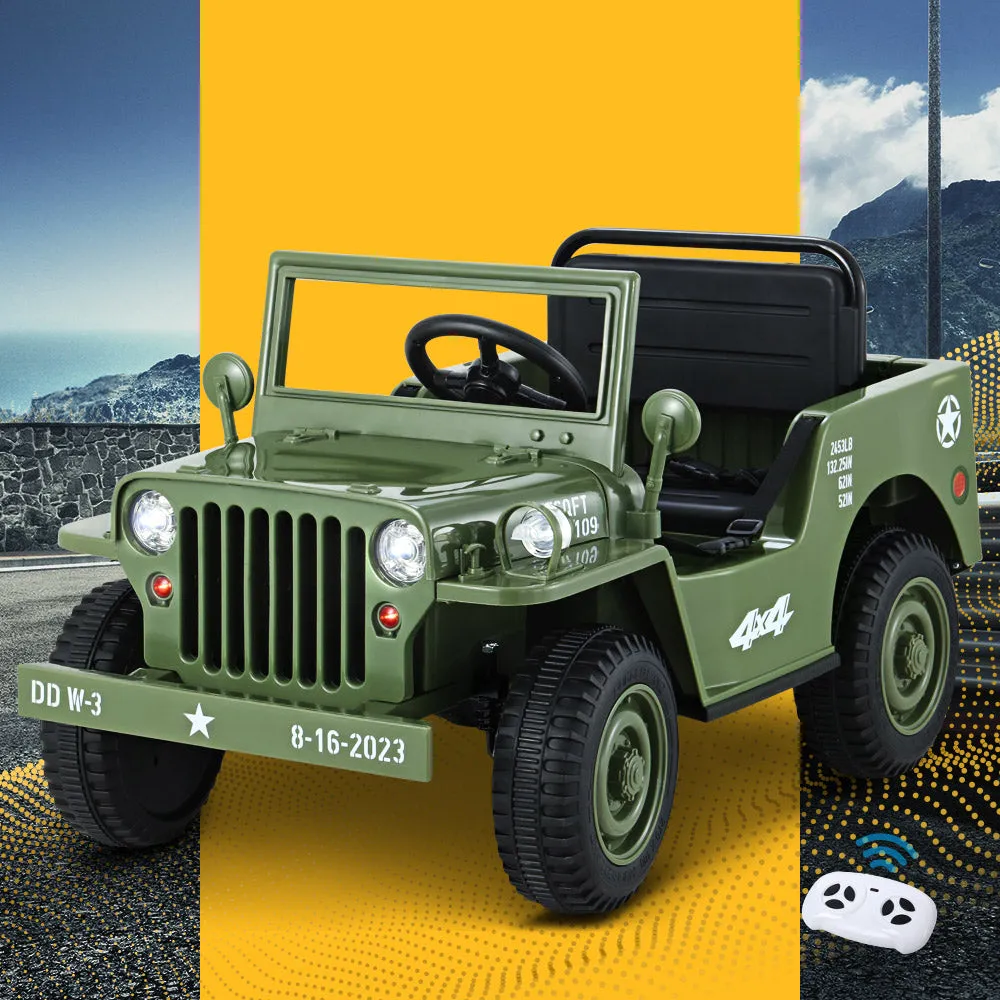 Kids Ride On Electric Car with Remote Control |Off Road Military | Olive