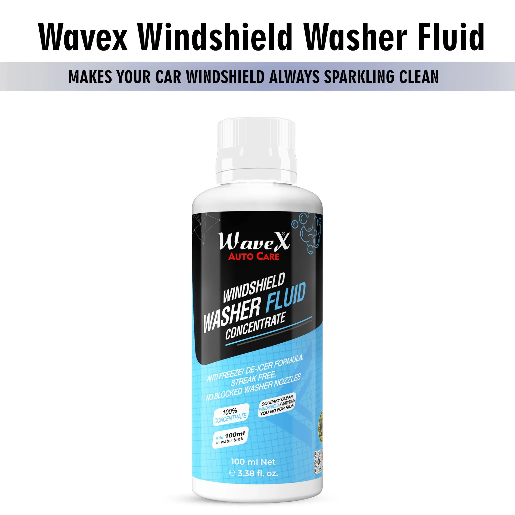 KIT-DAW Dashboard & Leather Conditioner Protectant 100ml, Air Freshener Serene Paradise 100ml and Windshield Washer Fluid 100ml Combo