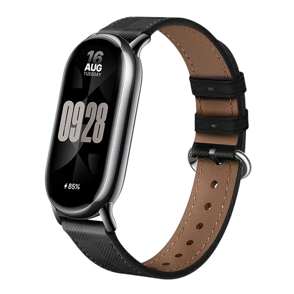 Leather Straps For Xiaomi Mi Band 8 / Xiaomi Smart Band 8 - Black