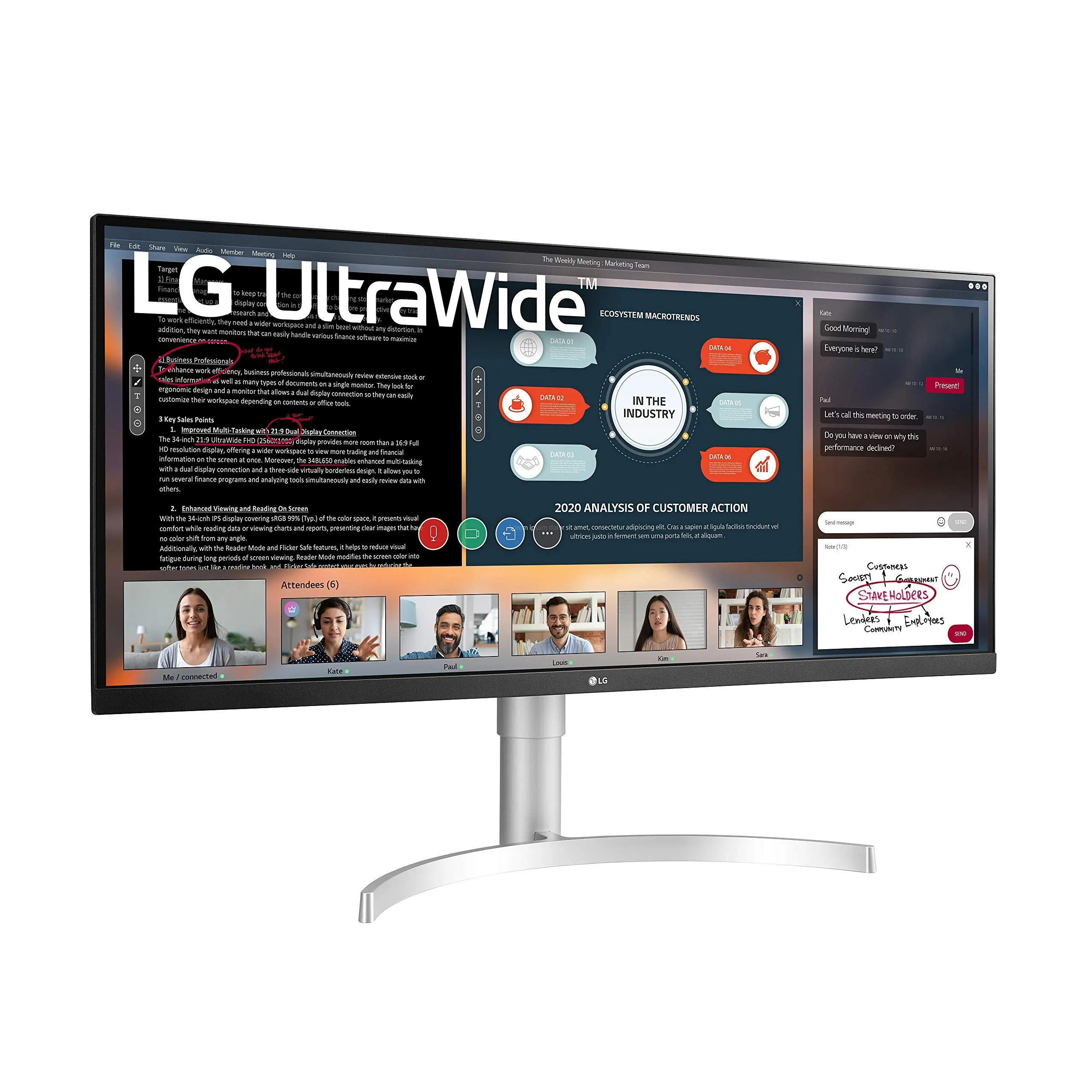 LG 34'' UltraWide Monitor 21:9 FHD, HDR 400, FreeSync, Borderless Design