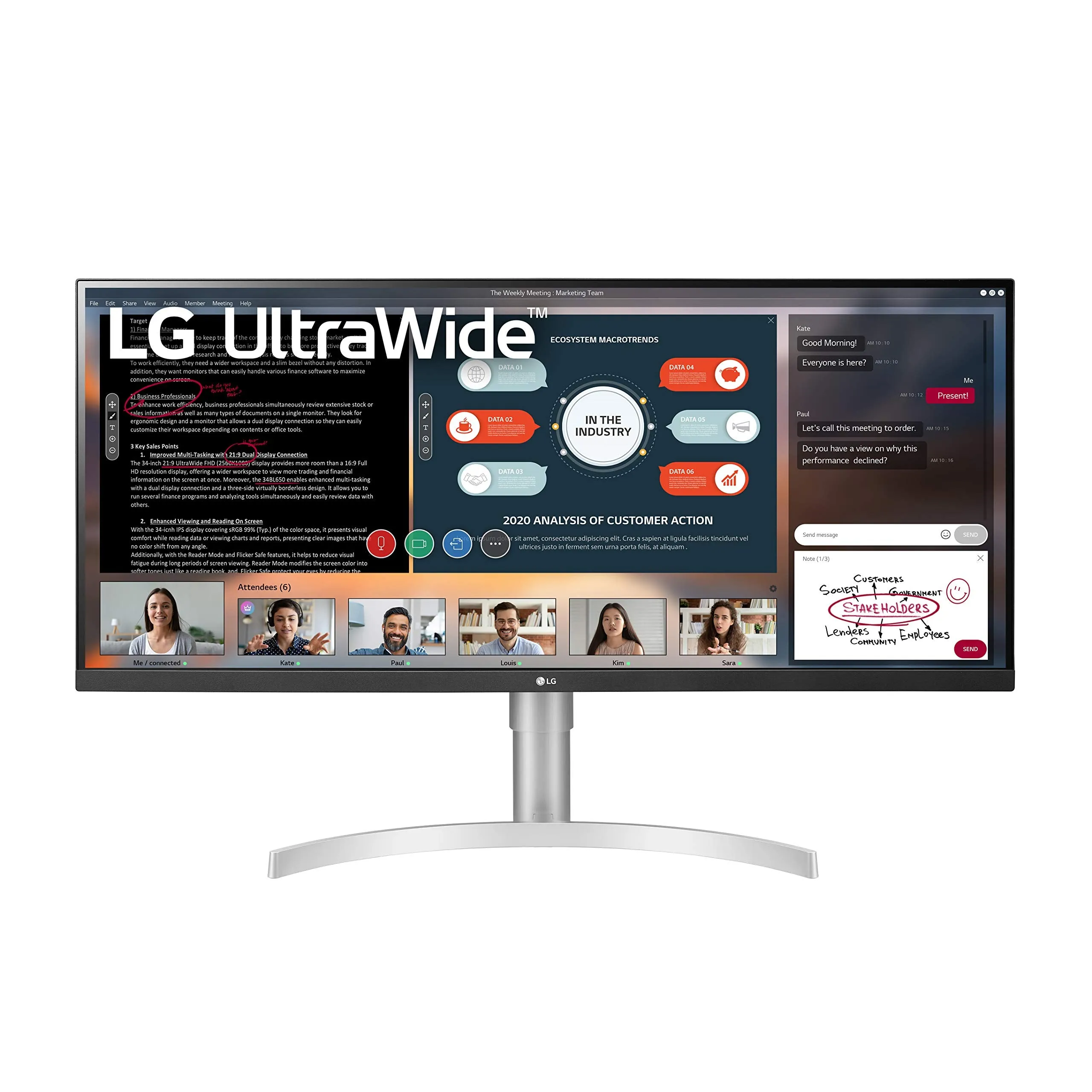 LG 34'' UltraWide Monitor 21:9 FHD, HDR 400, FreeSync, Borderless Design