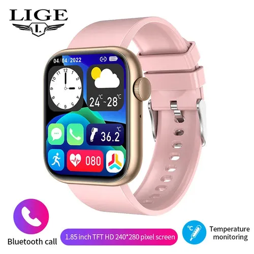 LIGE New Smart Watch 2024 Wireless Charging Smartwatch Bluetooth Calls