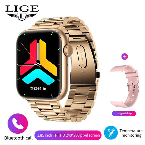 LIGE New Smart Watch 2024 Wireless Charging Smartwatch Bluetooth Calls