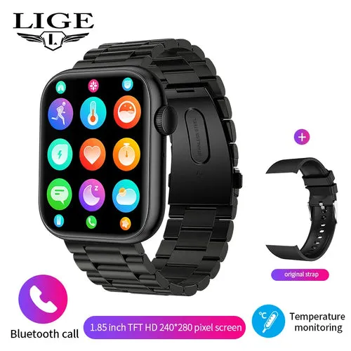 LIGE New Smart Watch 2024 Wireless Charging Smartwatch Bluetooth Calls