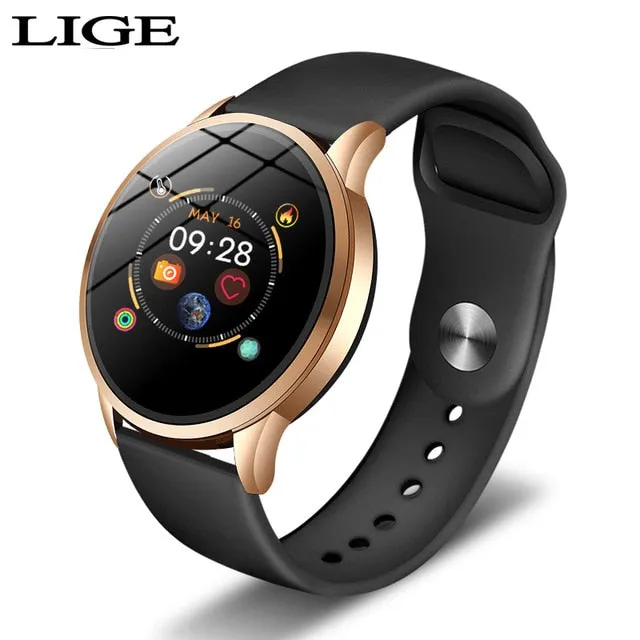 LIGE New Steel Smart Watch Men Waterproof sport For iPhone Heart rate blood pressure call Information smartwatch Fitness tracker