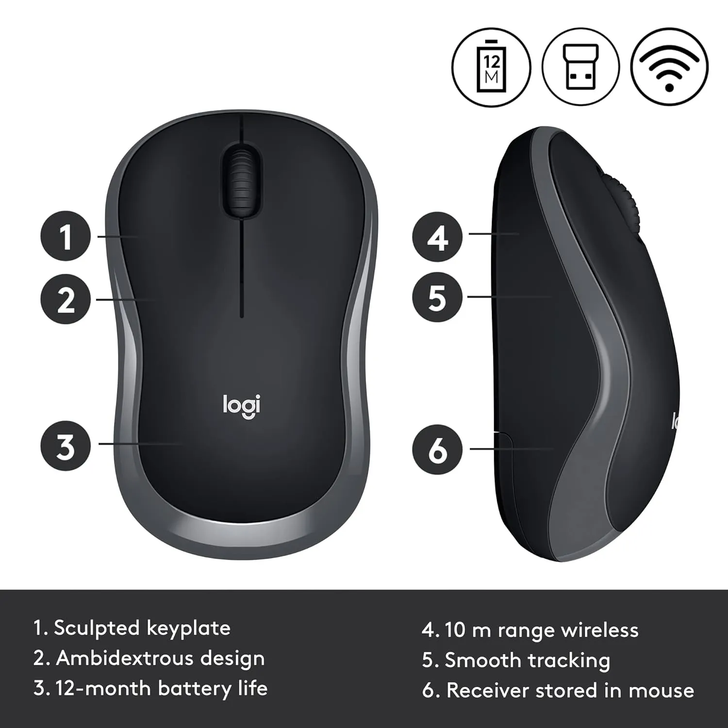 Logitech M185 無線滑鼠 - Blue 藍色 910-002500 原裝行貨