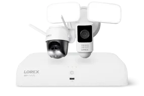 Lorex Wireless Fusion - 4K  NVR with 2K Wi-Fi Floodlight and 2K Wi-Fi Outdoor Pan-Tilt Camera