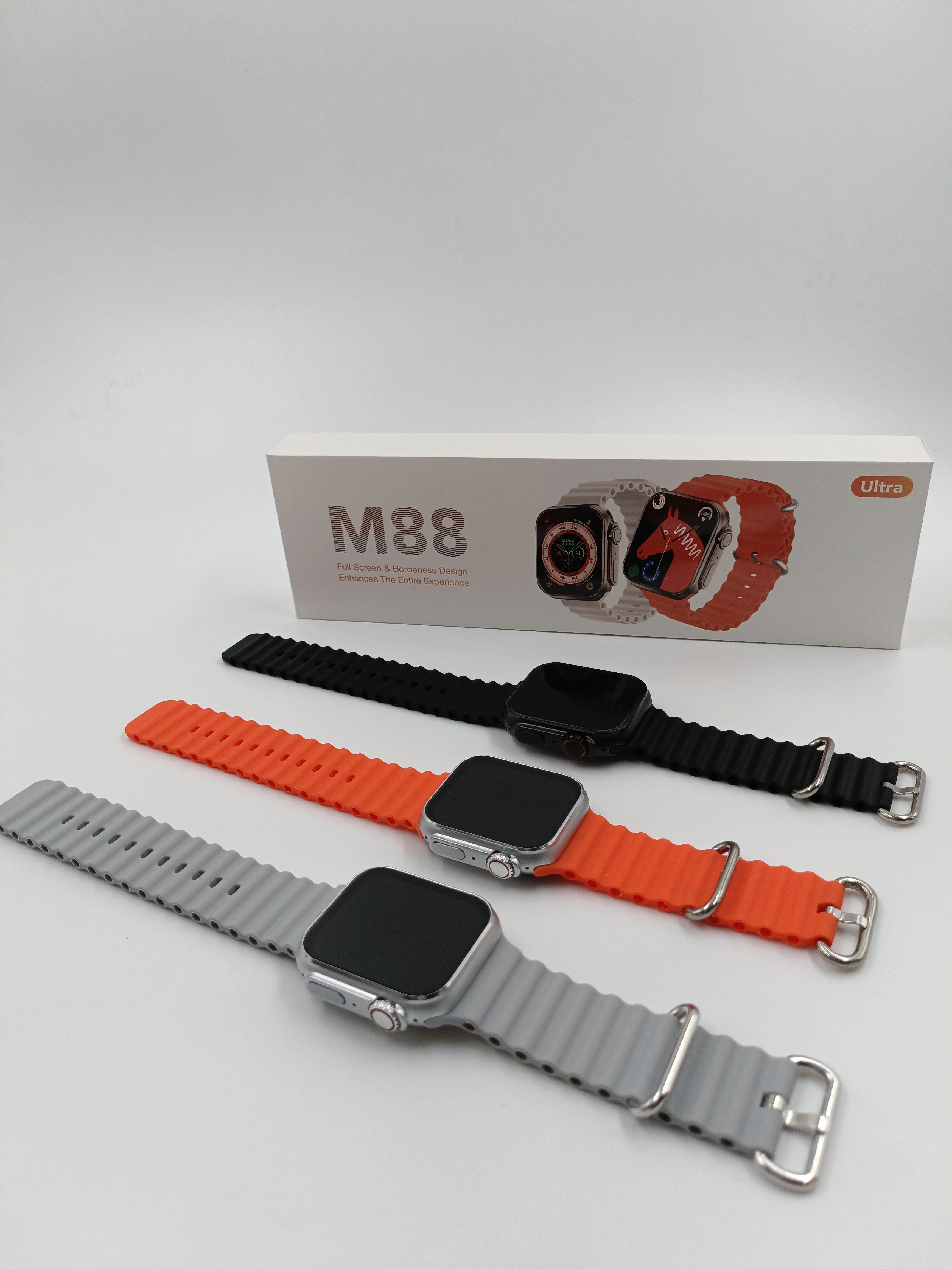 M88 Smartwatch Ultra GPS Cellular 49mm Titanium Case With Silicon Strap