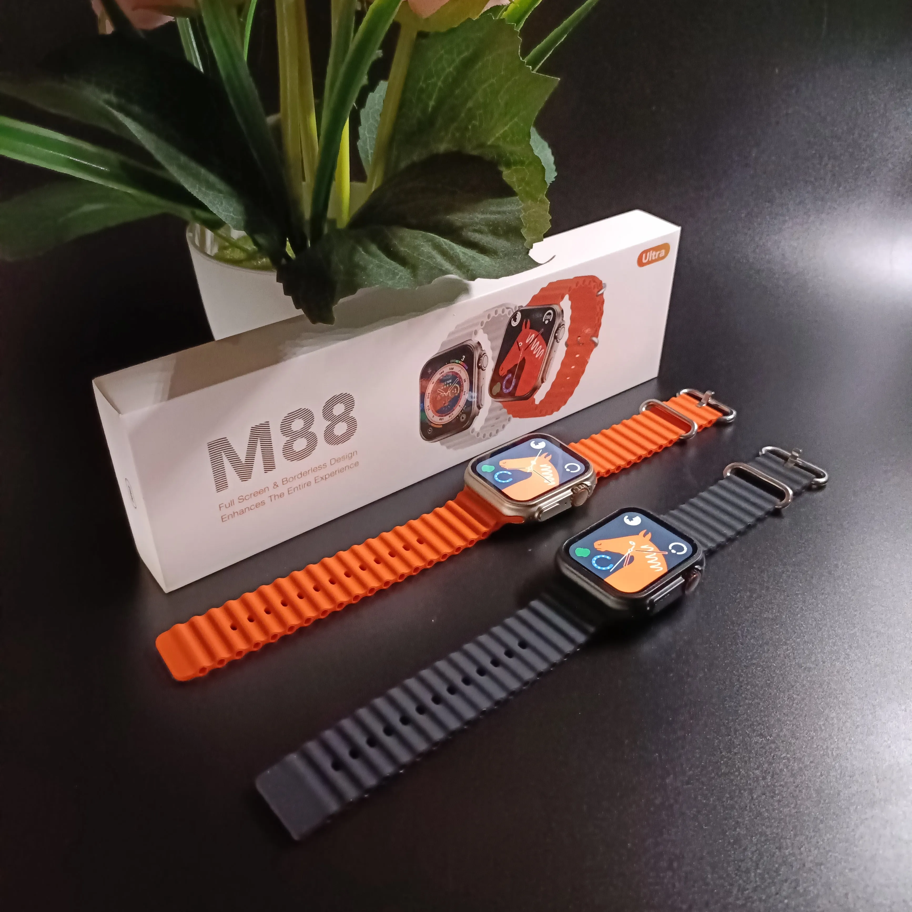 M88 Smartwatch Ultra GPS Cellular 49mm Titanium Case With Silicon Strap