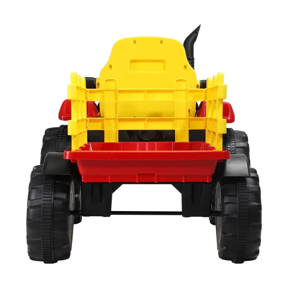 Mazam XL Ride On Tractor 12V Kids Electric Vehicle Toy Cars W/ Trailer Remote