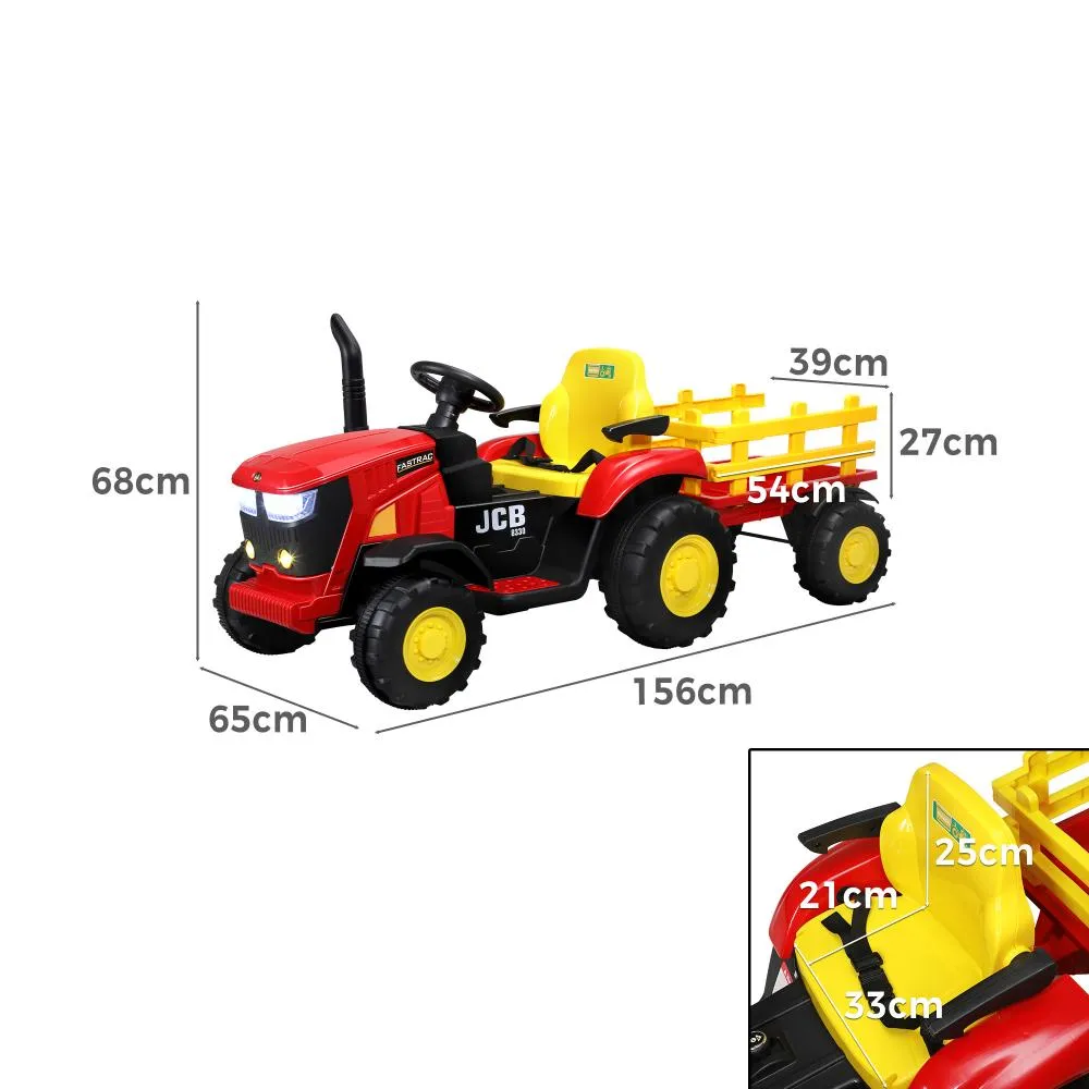 Mazam XL Ride On Tractor 12V Kids Electric Vehicle Toy Cars W/ Trailer Remote