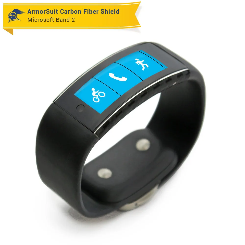 Microsoft Band 2 Screen Protector   Black Carbon Fiber Skin