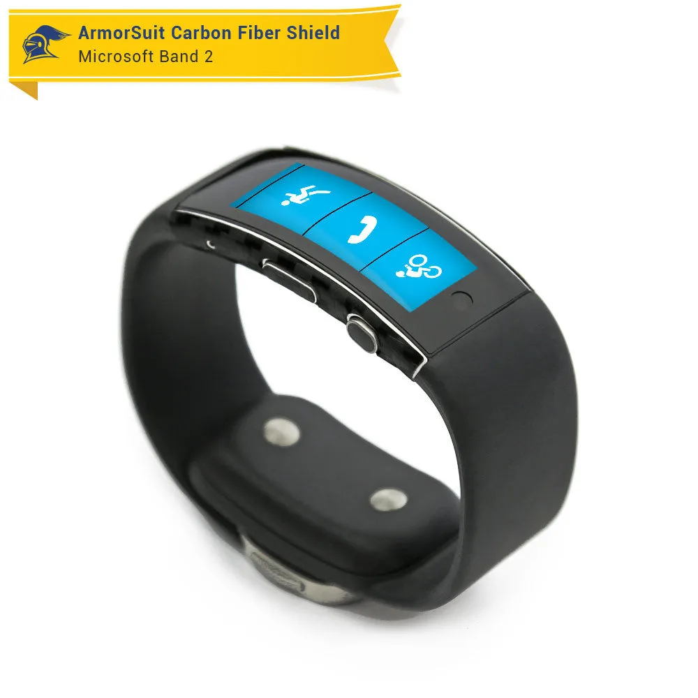 Microsoft Band 2 Screen Protector   Black Carbon Fiber Skin