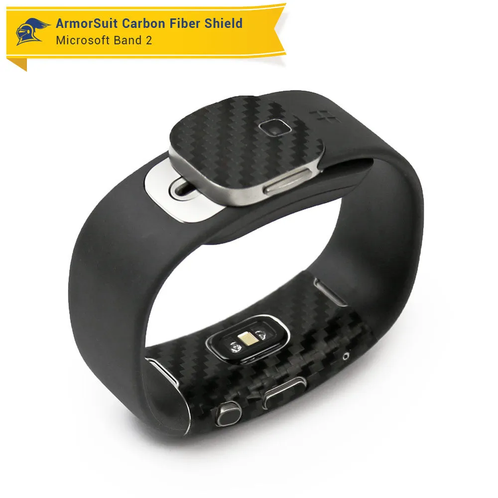 Microsoft Band 2 Screen Protector   Black Carbon Fiber Skin