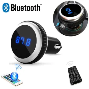 MP3 Bluetooth  FM Transmitter With Remote Control Wireless Audio Player - Hands-Free LCD Screen w/ TF Slot