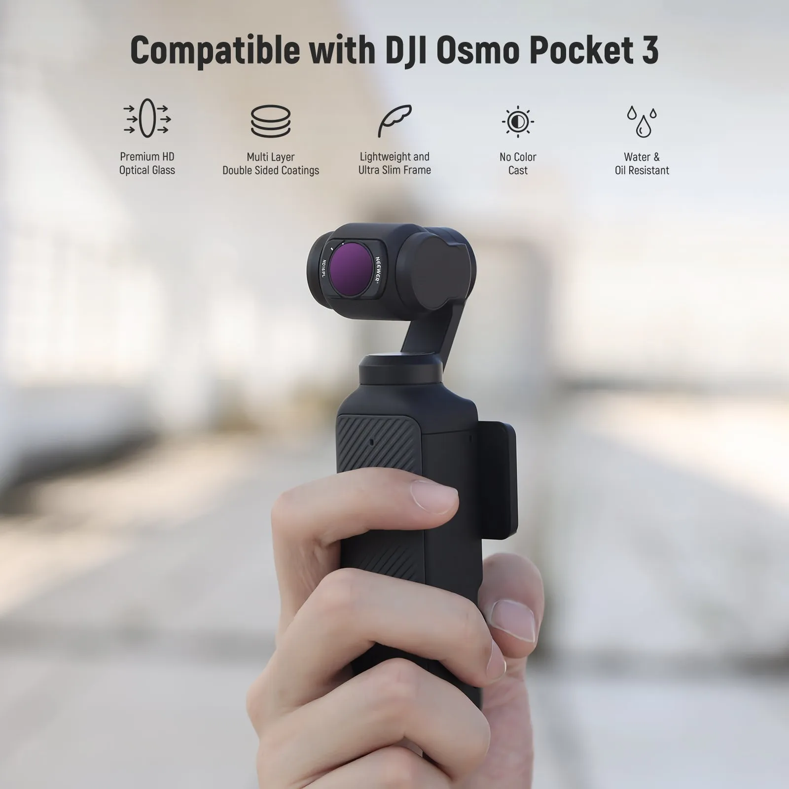 NEEWER 14 Pack Magnetic ND & CPL & Effect Filter Set compatible with DJI OSMO Pocket 3